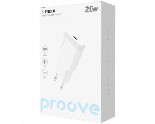 Сетевое зарядное устройство Proove Slender 20W Type-C White (WCSS20010002)