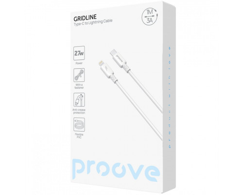 Кабель Proove GridLine Type-C to Lightning 27W (1m) White (CCGL27002102)