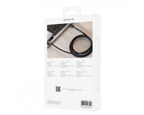 Кабель Proove Energy Stream Type-C to Type-C 60W (1m) Black (CCES60002201)