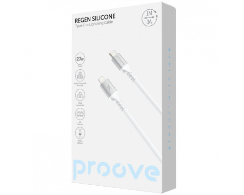 Кабель Proove ReGen Silicone Type-C to Lightning 27W (1m) White (CCRS60002102)
