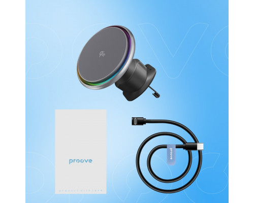 Автомобільний тримач з бездротовою зарядкою Proove IceCore Qi2 15W (WHIC15002003)