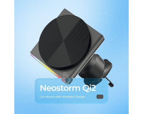 Автомобільний тримач з бездротовою зарядкою Proove Neostorm Qi2 15W (WHNS15002003)