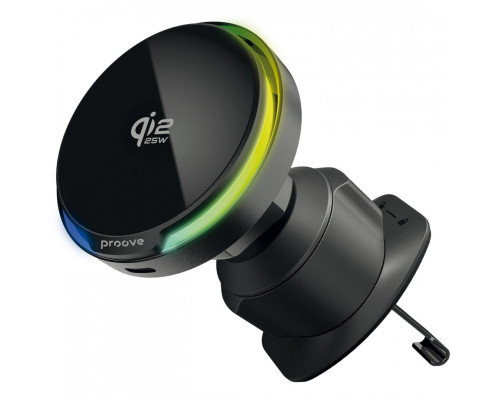 Автомобільний тримач з бездротовою зарядкою Proove Spark Qi2.2 25W Black (WHSQ25002001)