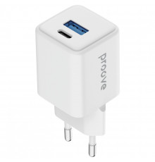 Сетевое зарядное устройство Proove Pocket GaN 30W Type-C+USB White (WCPG30110002)