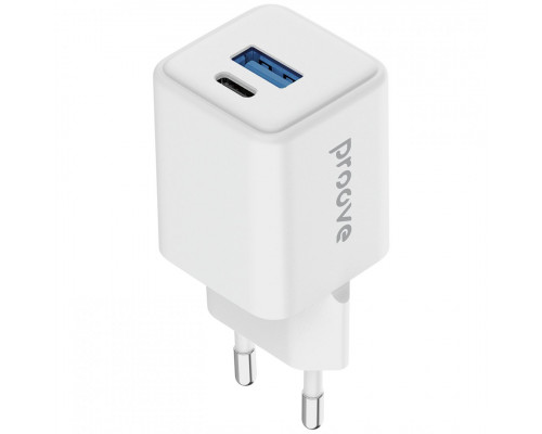 Сетевое зарядное устройство Proove Pocket GaN 30W Type-C+USB White (WCPG30110002)
