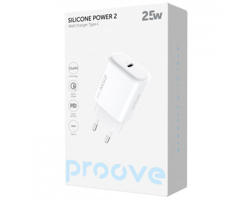 Мережевий зарядний пристрій Proove Silicone Power 2 25W Type-C White (WCSP25010002)
