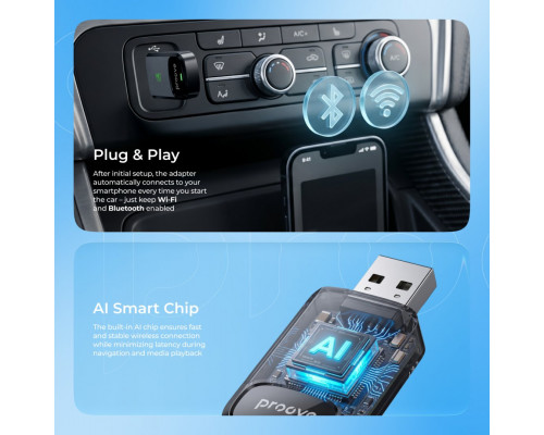 Беспроводной адаптер Proove Unity 2in1 CarPlay / Android Auto (WAPU00100003)