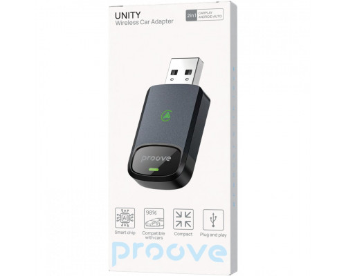 Беспроводной адаптер Proove Unity 2in1 CarPlay / Android Auto (WAPU00100003)