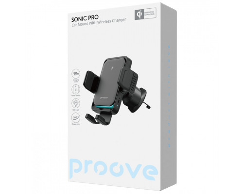 Автомобільний тримач з бездротовою зарядкою Proove Sonic Pro 15W Black (WHSP15002001)