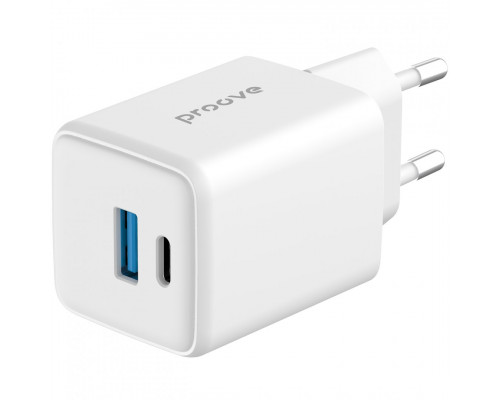 Мережевий зарядний пристрій Proove Pocket GaN Plus 25W Type-C+USB White (WCPG25111202)
