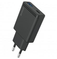 Сетевое зарядное устройство Proove Slender 45W Type-C+USB Black (WCSL45110001)