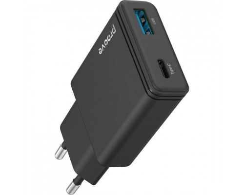 Сетевое зарядное устройство Proove Slender 45W Type-C+USB Black (WCSL45110001)