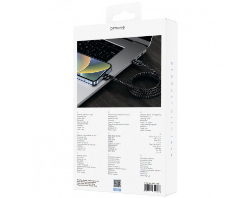 Кабель Proove Dense Metal Type-C to Type-C 60W (2m) Black (CCDM60002221)