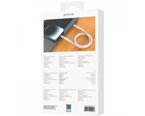 Кабель Proove AirLine Type-C to Lightning 30W (1m) White (CCAI30002102)