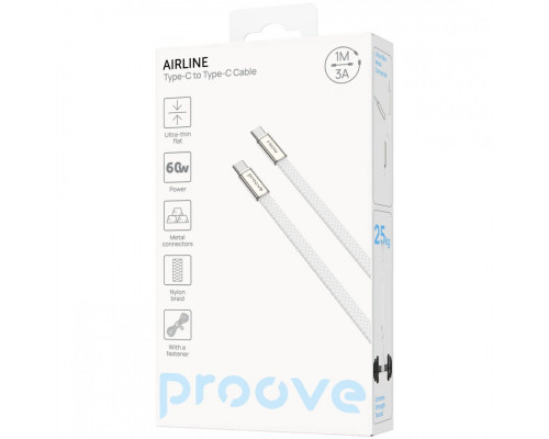 Кабель Proove AirLine Type-C to Type-C 60W (1m) White (CCAI60002202)