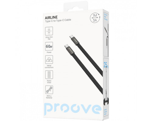 Кабель Proove AirLine Type-C to Type-C 60W (1m) Black (CCAI60002201)