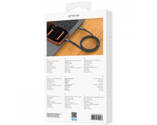 Кабель Proove AirLine Type-C to Type-C 60W (1m) Black (CCAI60002201)