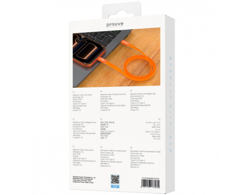 Кабель Proove AirLine Type-C to Type-C 60W (1m) Orange (CCAI60002218)