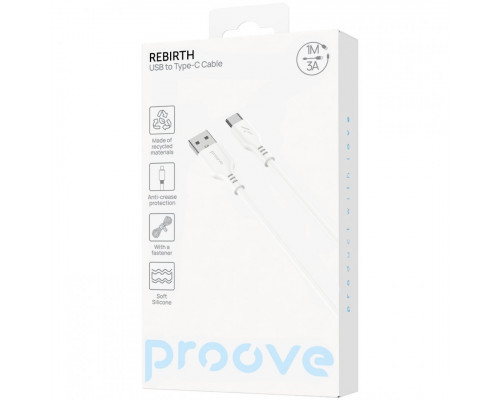 Кабель Proove Rebirth USB to Type-C 2.4A (1m) White (CCRE27001202)