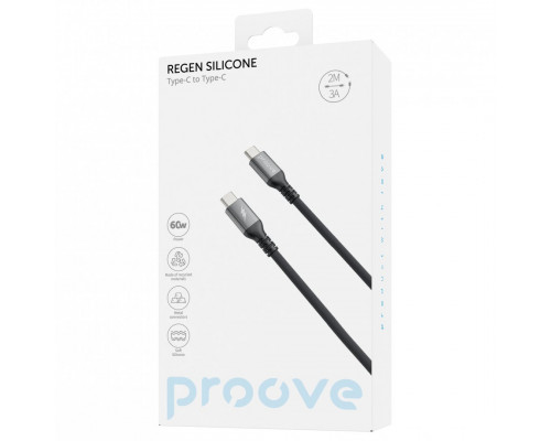 Кабель Proove ReGen Silicone Type-C to Type-C 60W (2m) Black (CCRS60002221)