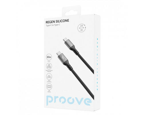 Кабель Proove ReGen Silicone Type-C to Type-C 60W (1m) Black (CCRS60002201)