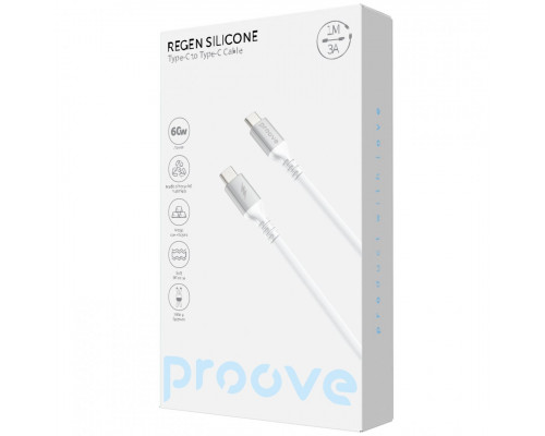 Кабель Proove ReGen Silicone Type-C to Type-C 60W (1m) White (CCRS60002202)
