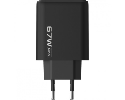 Сетевое зарядное устройство Proove Silicone Power 2 67W (2 Type-C + USB) Black (WCSP26120001)