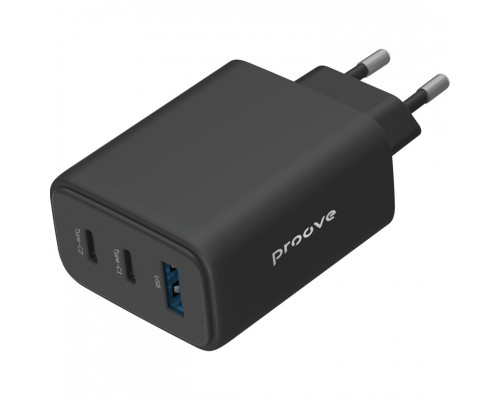 Сетевое зарядное устройство Proove Silicone Power 2 67W (2 Type-C + USB) Black (WCSP26120001)