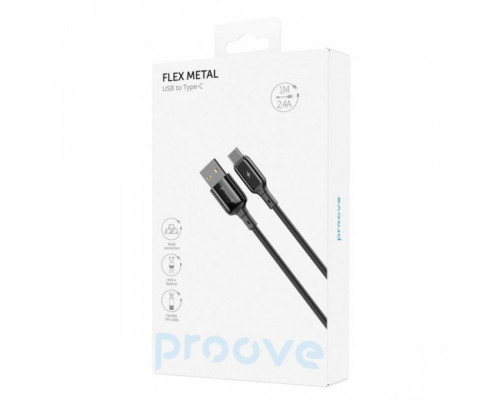 Кабель Proove Flex Metal USB to Type-C (1m) Black (CCFM20001201)