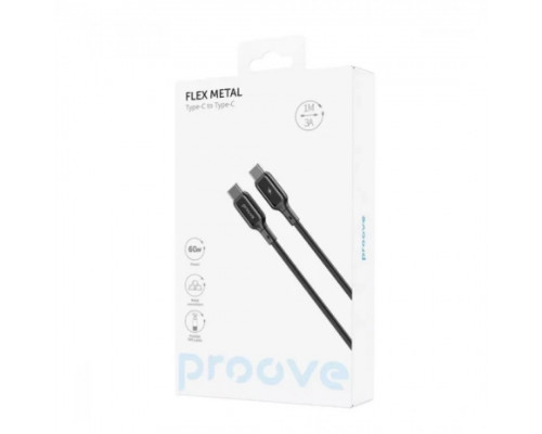 Кабель Proove Flex Metal Type-C to Type-C 60W (1m) Black (CCFM60002201)