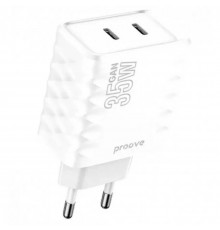 Мережевий зарядний пристрій Proove Speed Surge GaN 35W Type-C + Type-C White (WCSS30020002)