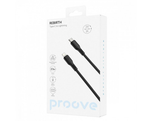 Кабель Proove Rebirth Type-C to Lightning 27W (1m) White/Black (CCRE60002102)