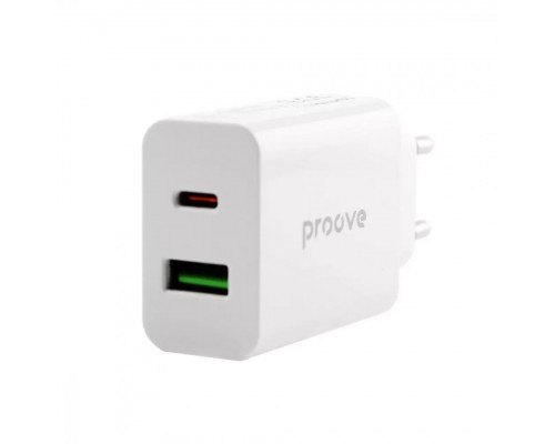 Мережевий зарядний пристрій Proove Rapid 20W Type-C+USB-C White (WCRP20110002)
