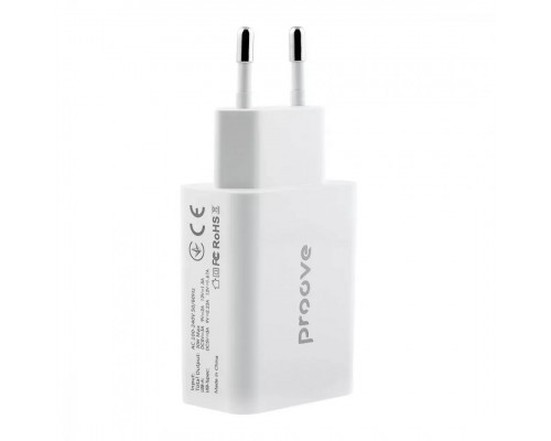 Мережевий зарядний пристрій Proove Rapid 20W Type-C+USB-C White (WCRP20110002)
