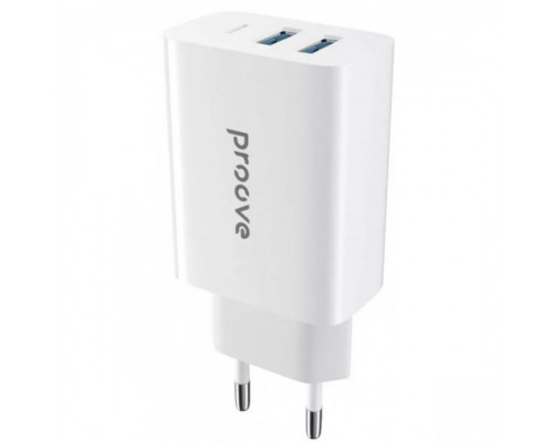 Мережевий зарядний пристрій Proove Rapid 30W 2 USB + USB-C White (WCRP30210002)