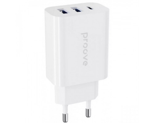 Мережевий зарядний пристрій Proove Rapid 30W 2 USB + USB-C White (WCRP30210002)