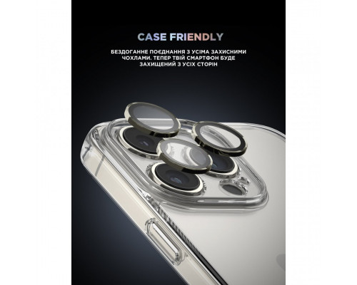 Захисне скло для камери ArmorStandart Supreme Black Icon для iPhone 15 Pro/15 Pro Max Natural Titanium (ARM76592)