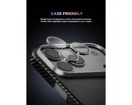 Захисне скло ArmorStandart Supreme BI для камери iPhone 17 Pro/17 Pro Max Silver (ARM86438)