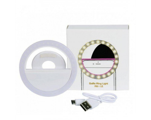 Селфі-лампа для телефону Selfie Ring Light RK-12 White