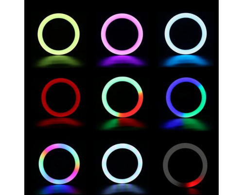 Кільцева лампа RGB MJ18 Black 45см