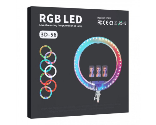 Кільцева лампа RGB Crystal 3D-56 Remote 56см