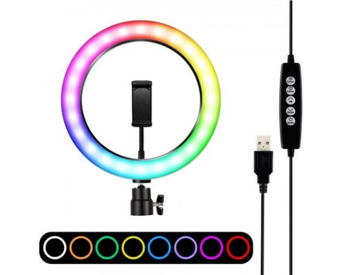 Кільцева лампа RGB MJ33 Black 33см