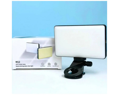 Портативне відеосвітло M12 2000mAh із затискачем