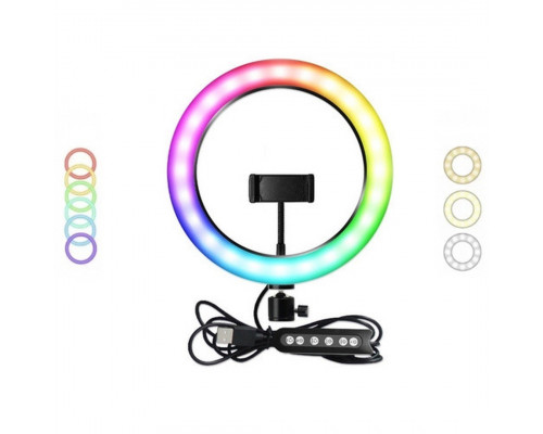 Кільцева лампа RGB MJ26 Black 26см