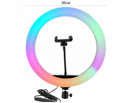 Кільцева лампа RGB MJ36 Black 36см