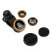 Об'єктив для телефону Риб'яче око 3 in 1 Black-Gold