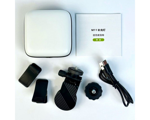 Портативне відеосвітло M11 2000mAh із затискачем