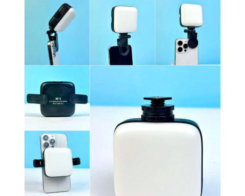 Портативне відеосвітло M11 2000mAh із затискачем