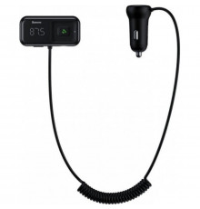 Автомобильное зарядное устройство Baseus FM Launcher S-16 10W 2USB+AUX Black (CCMT000201)