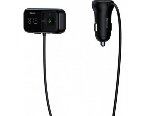 Автомобильное зарядное устройство Baseus FM Launcher S-16 10W 2USB+AUX Black (CCMT000201)